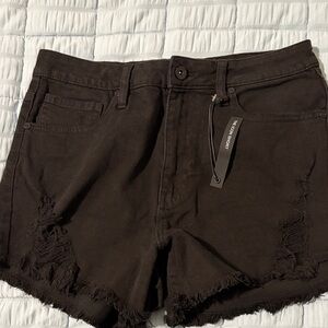 Black Distressed Women’s Denim Shorts -